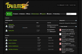 CPA Elites vBulletin Styles - Skin xanh đen đơn giản đẹp