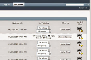 Mod vBB Auto Up top thread, Up Vip thread - Mod vbb up lên top chủ đề tự động, up vip trừ tiền