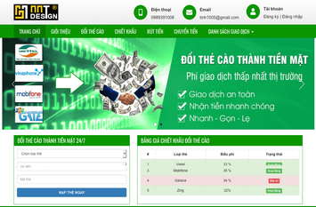 Thiết kế website đổi thẻ - Nhận làm web đổi thẻ cào